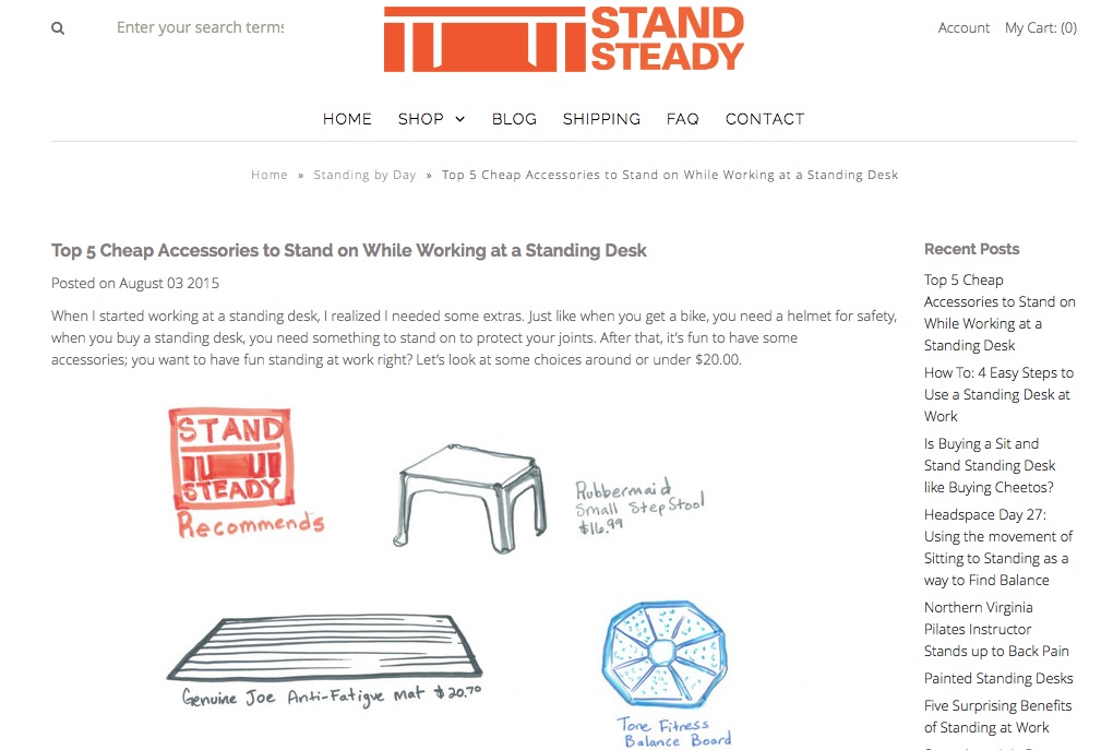 blog ideas for a standing desk company