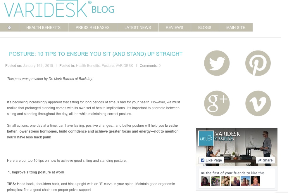 standing desk company blog ideas