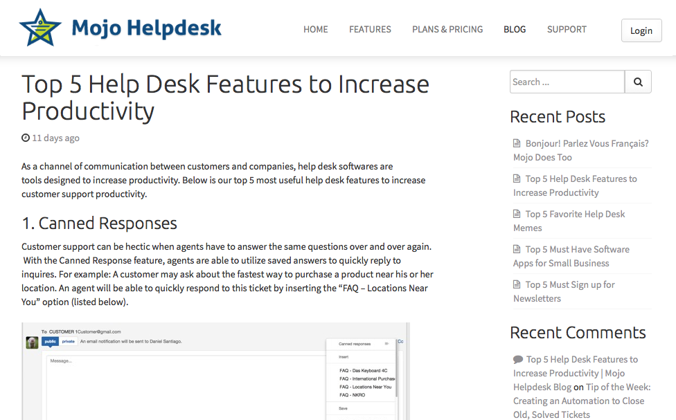 blog post ideas for help desk startups